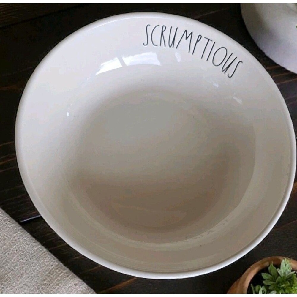Rae Dunn Scrumptious Pasta Bowl Ivory Off-White HTF w/Dimples Ceramic
